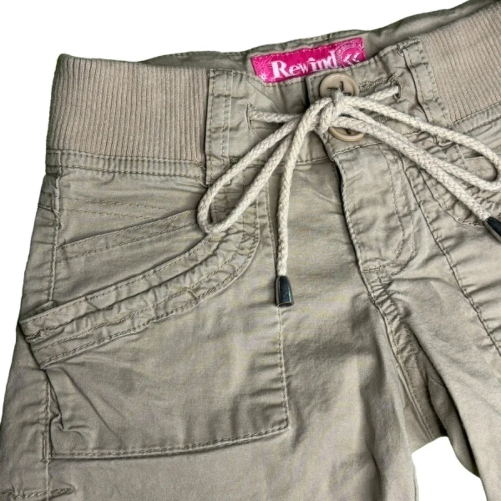Rewind‎ Girls Shorts Size 7 Tan Khaki Roll Up Adjustable Length Bermuda Shorts